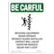 Signmission OSHA BE CAREFUL Sign, Rotating Equipment W/ Symbol, 14in X 10in Aluminum, 10" W, 14" L, Portrait OS-BC-A-1014-V-10116 - alternate 1